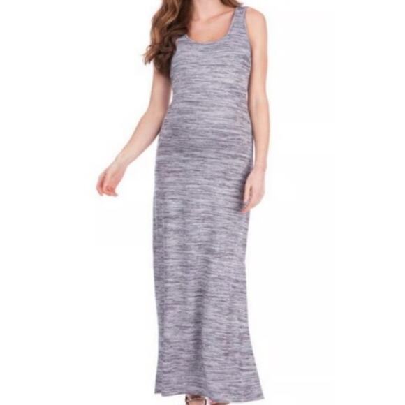 Seraphine Maternity Maxi Dress Gray Stretch Knit Soft Lounge Chic Size 6 - Picture 1 of 6